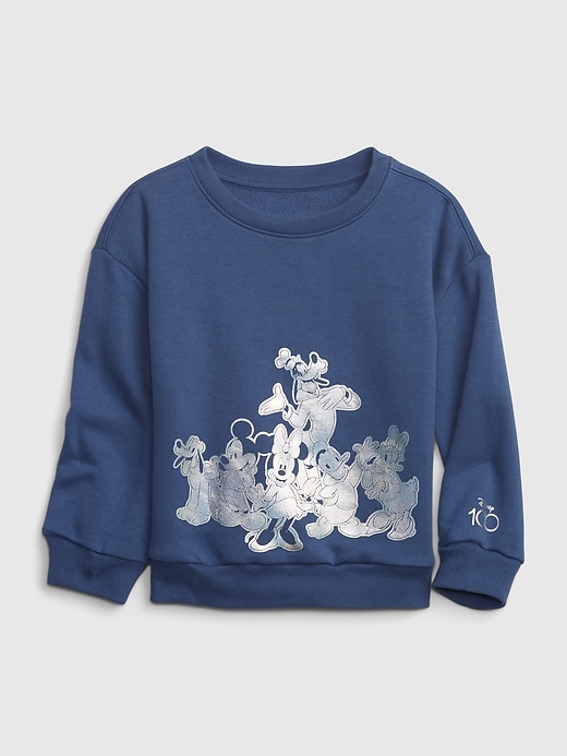 1 of 8 showing, with the color docksider blue of product babyGap &#124 Disney Mickey Mouse Graphic Sweatshirt