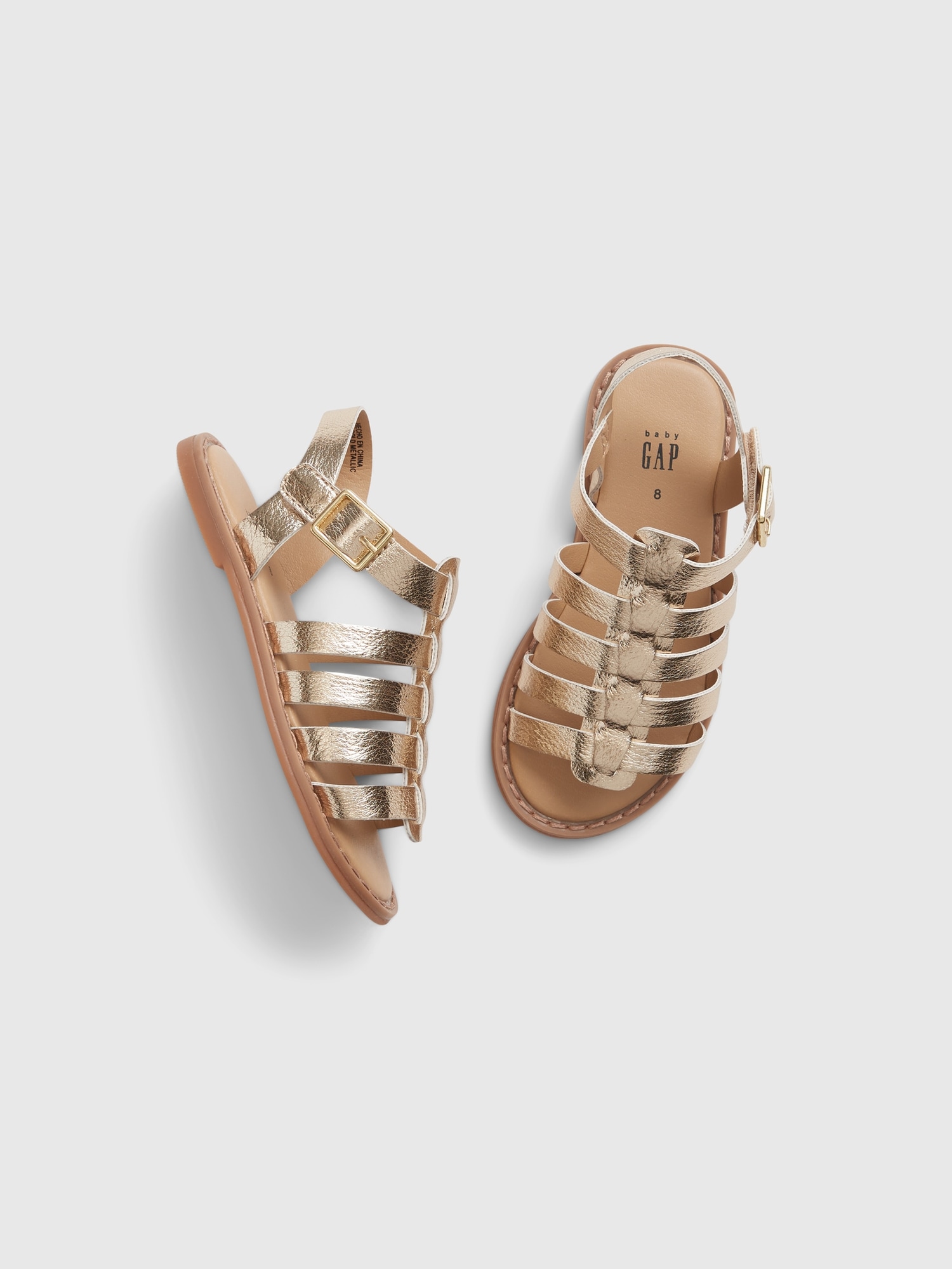 Gap Babies' Toddler Strappy Sandals In Gold Metallic