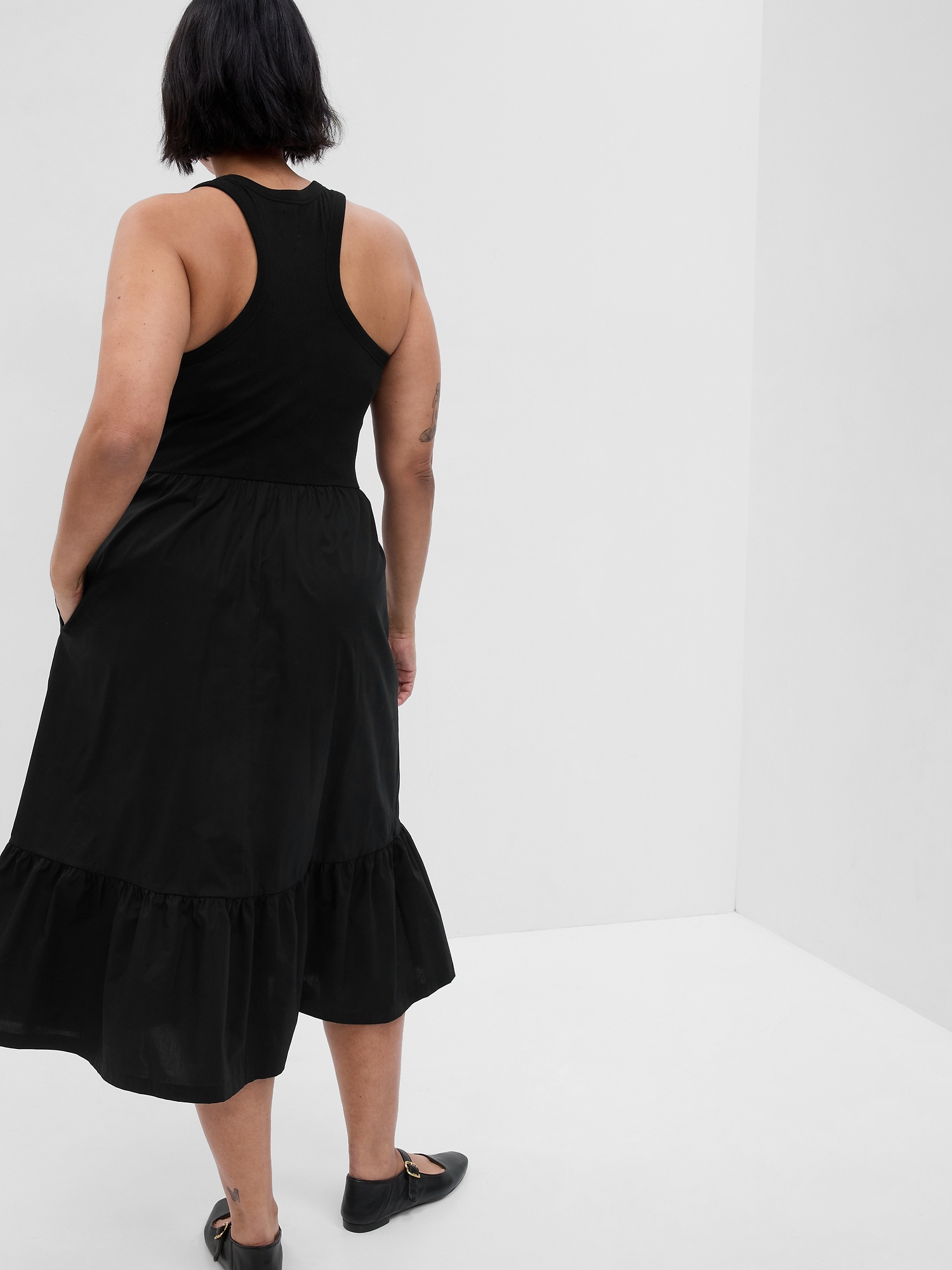 Mixed Media Midi Dress Gap