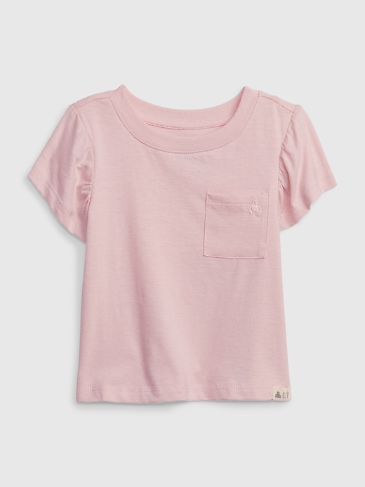 1 of 8 showing, with the color icy pink of product Toddler Organic Cotton Mix and Match Flutter Sleeve T-Shirt