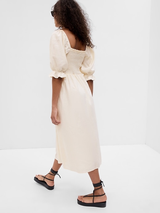 chinese dress ladies Linen Dress with Pockets - Short Sleeves Linen Dress main image 1