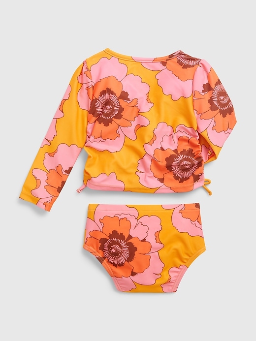 View large product image 2 of 3. Baby Recycled Floral Rash Guard Swim Two-Piece