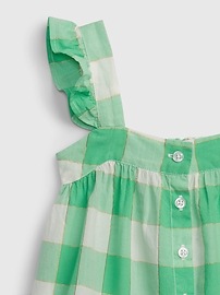 View large product image 3 of 3. Toddler Shiny Gingham Button-Front Top