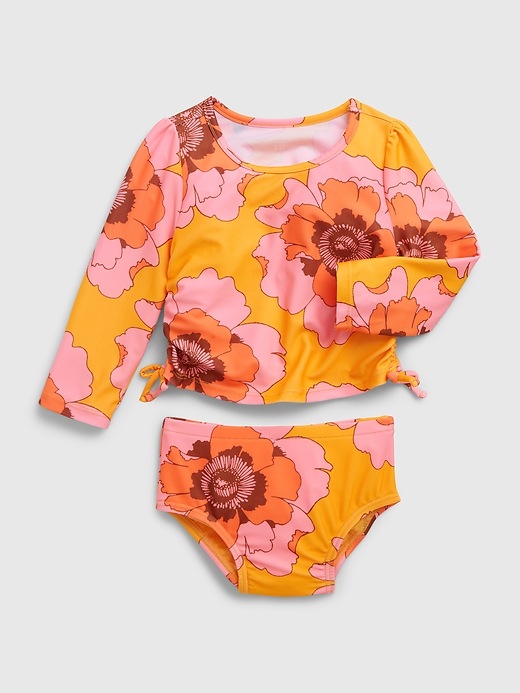 View large product image 1 of 3. Baby Recycled Floral Rash Guard Swim Two-Piece