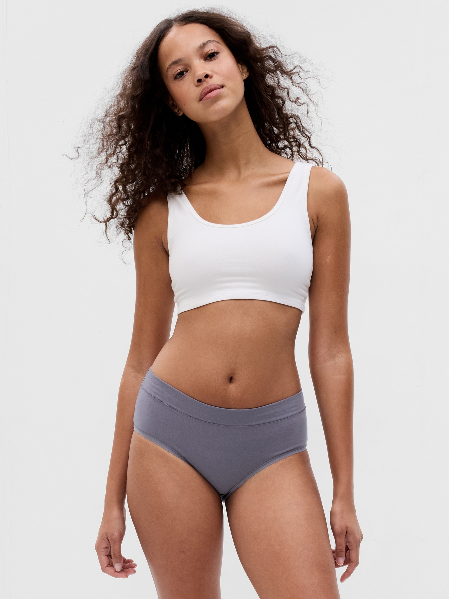 Seamless, Organic Cotton High Waist Hipster. No Show Cotton