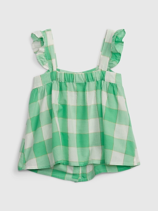 View large product image 2 of 3. Toddler Shiny Gingham Button-Front Top