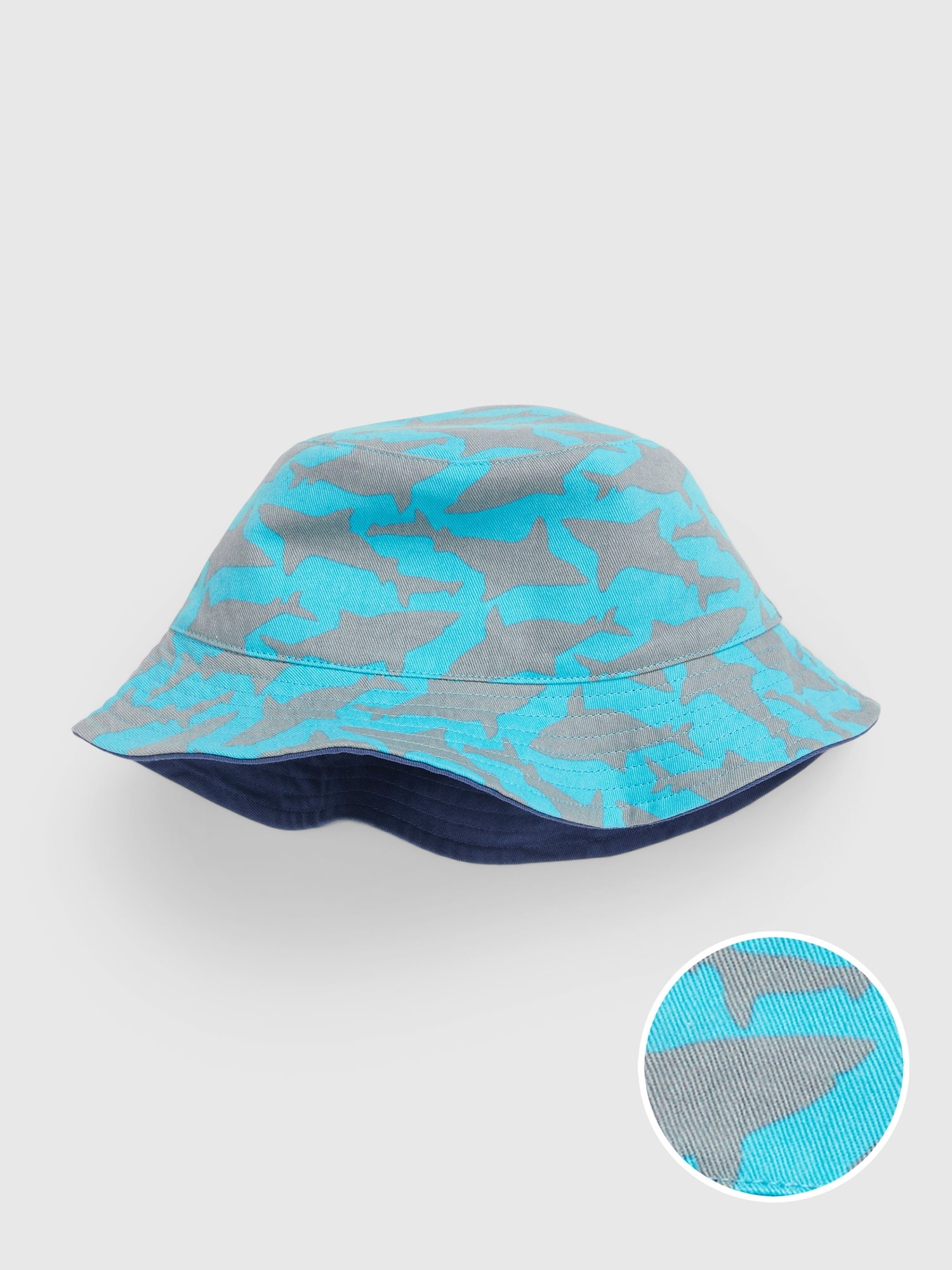 Gap Toddler Organic Cotton Reversible Bucket Hat blue. 1