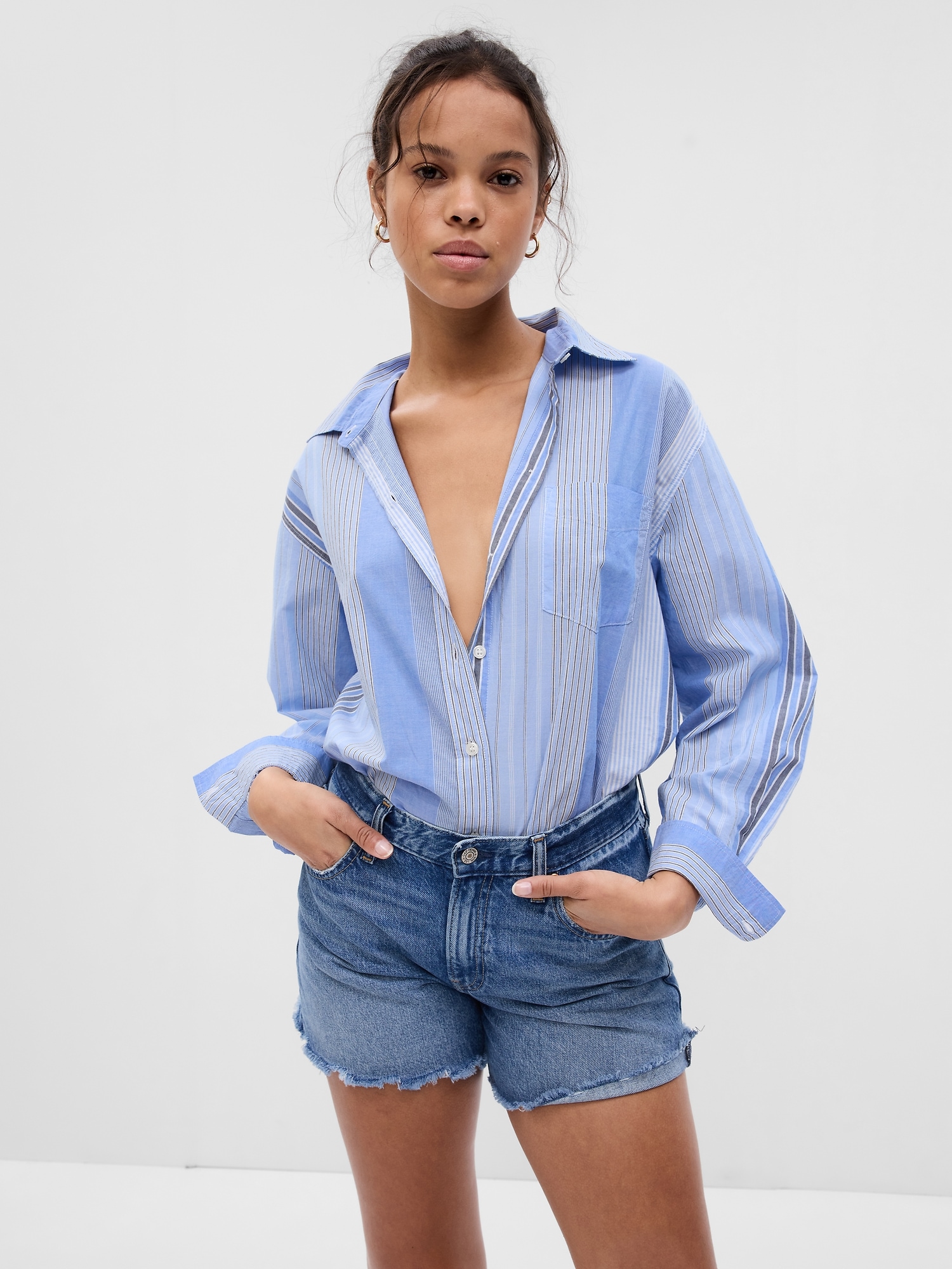 Gap Stripe Big Shirt blue. 1 Gap Stripe Big Shirt blue. 1