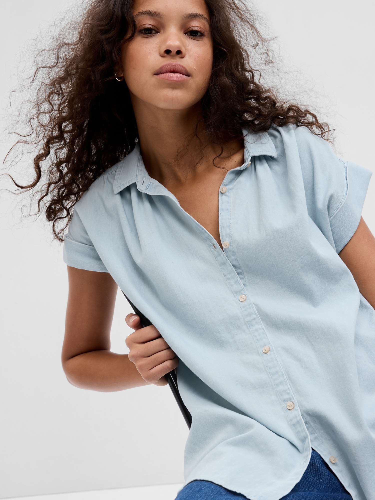 Denim Dolman Shirt with Washwell