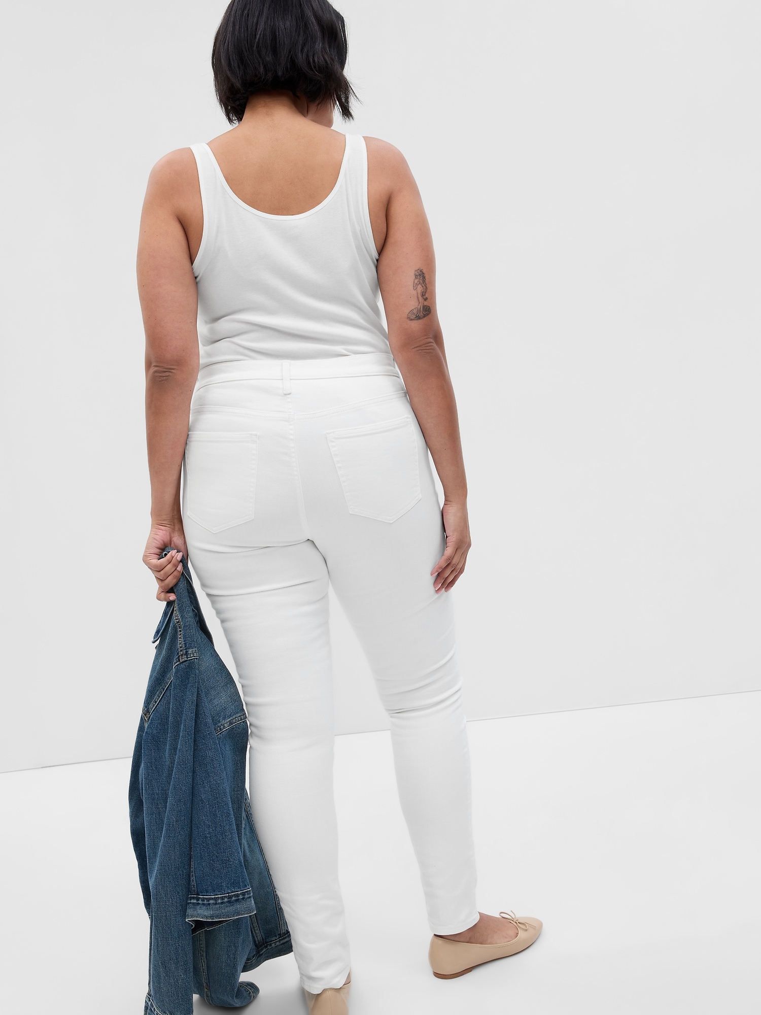 White skinny sales jean overalls