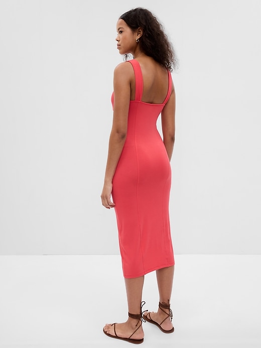 2 of 8 showing, with the color hula red of product Bodycon Midi Dress