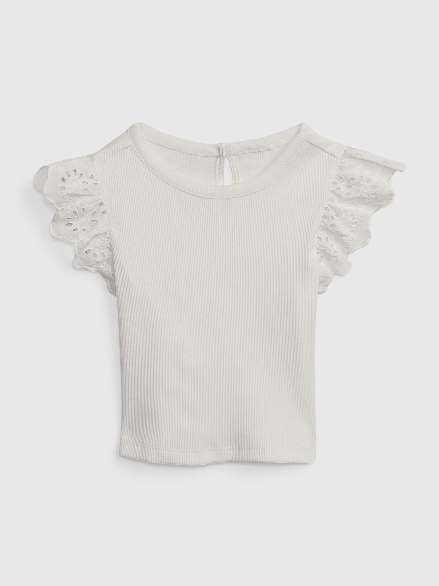 Gap Toddler Rib Flutter Top white. 1