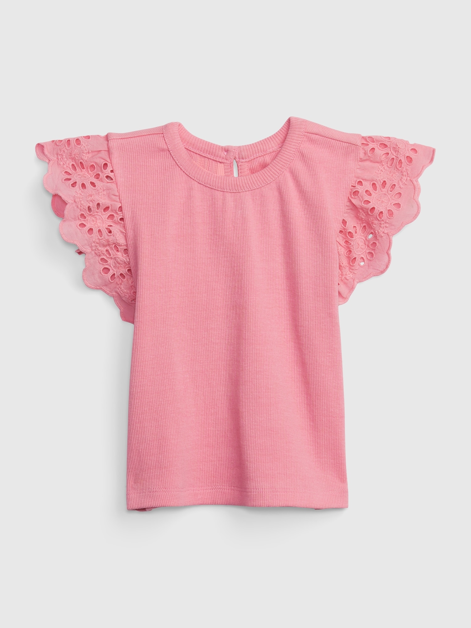 Gap Toddler Rib Flutter Top pink. 1