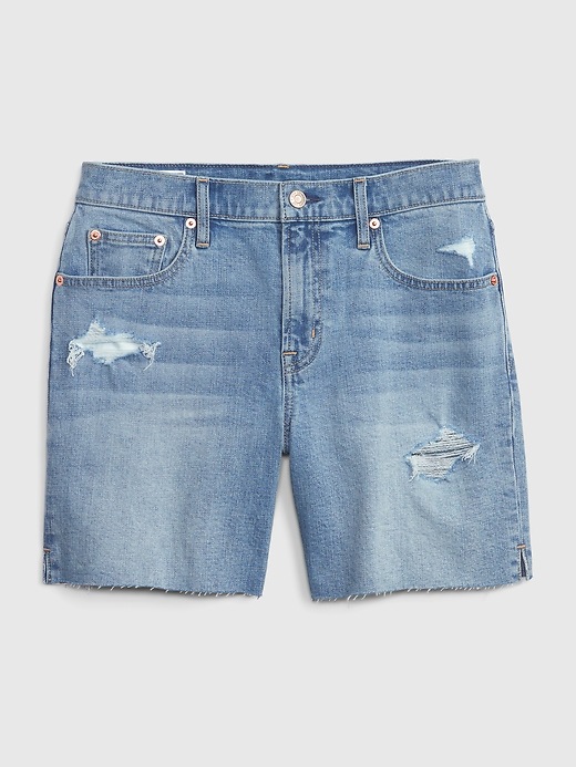 Image number 6 showing, 5" Mid Rise Denim Girlfriend Shorts