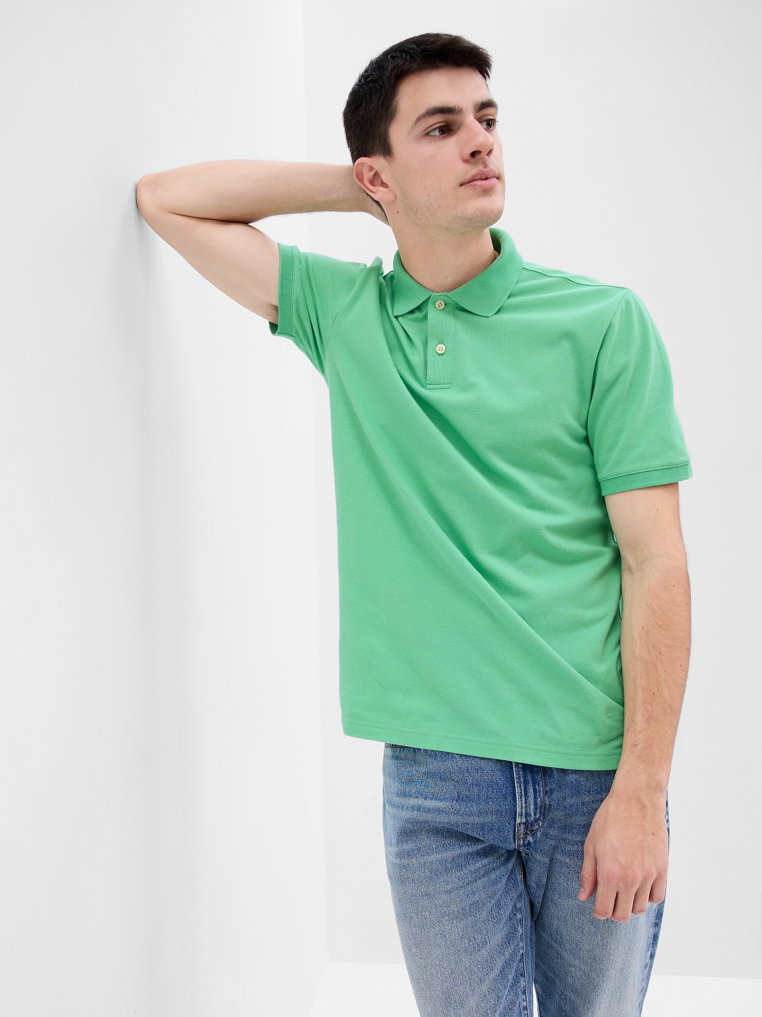 Gap Pique Polo Shirt green. 1