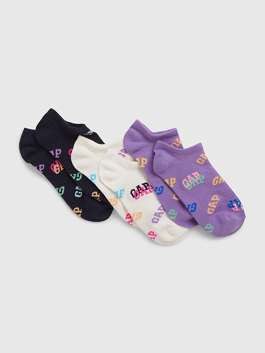 1 of 8 showing, with the color gap logo of product Kids No-Show Socks (3-Pack)