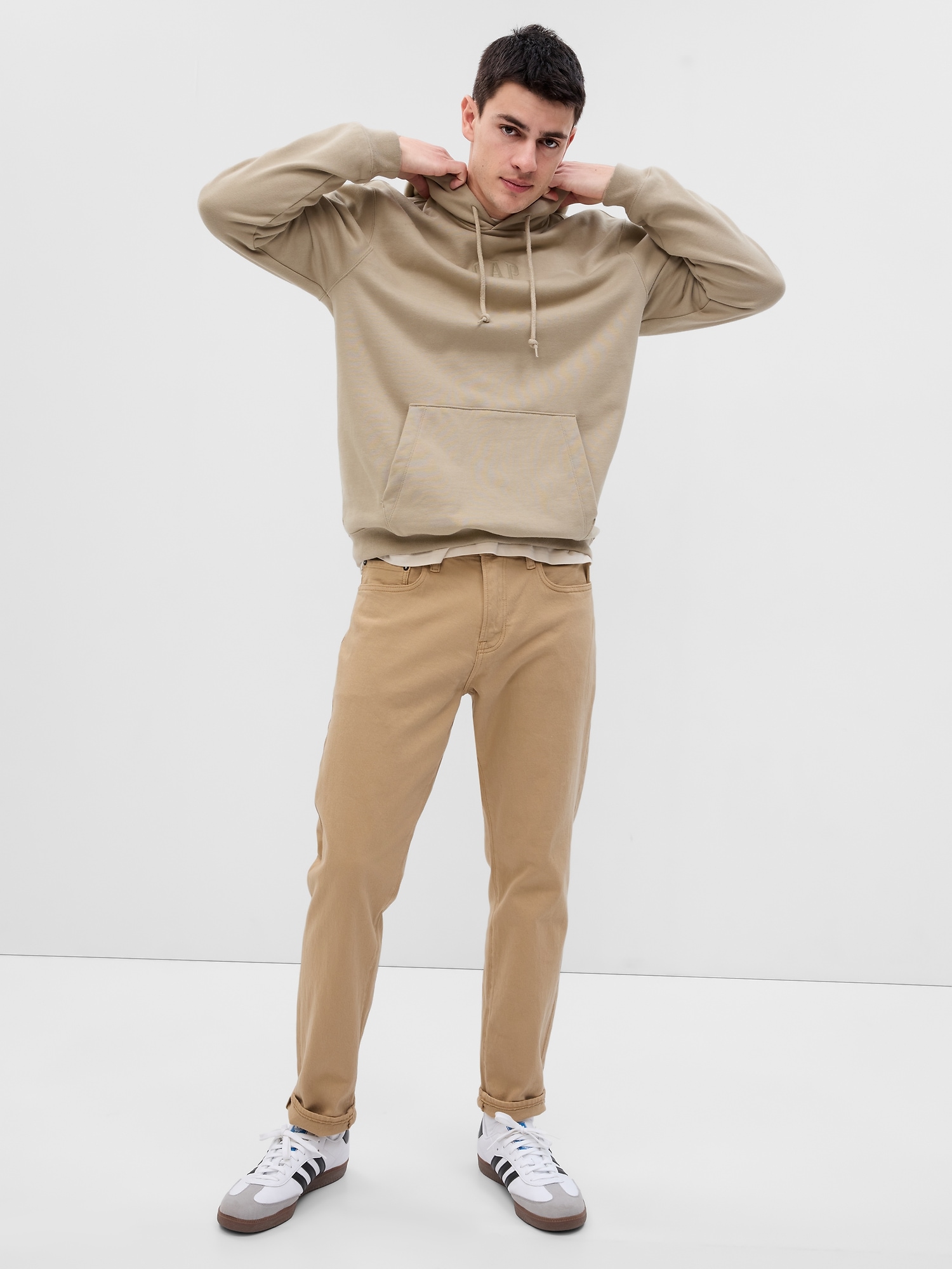 Gap Slim Jeans In Flex With Washwell In Cashew Crunch