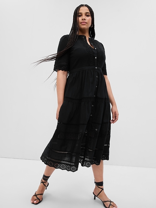 Lace Button-Up Midi Dress | Gap Lace Button-Up Midi Dress | Gap