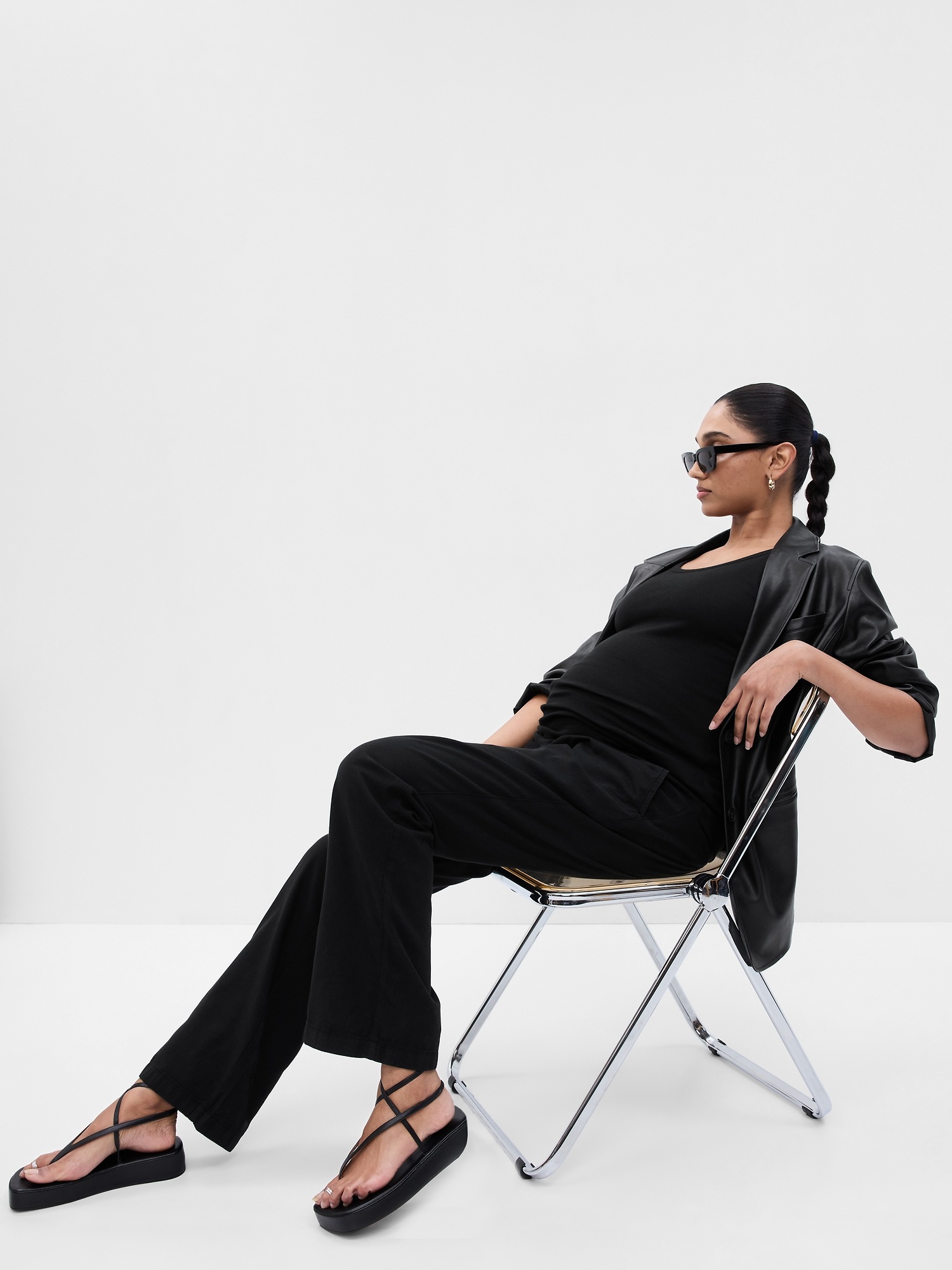 Maternity Full Panel Twill Pants Gap