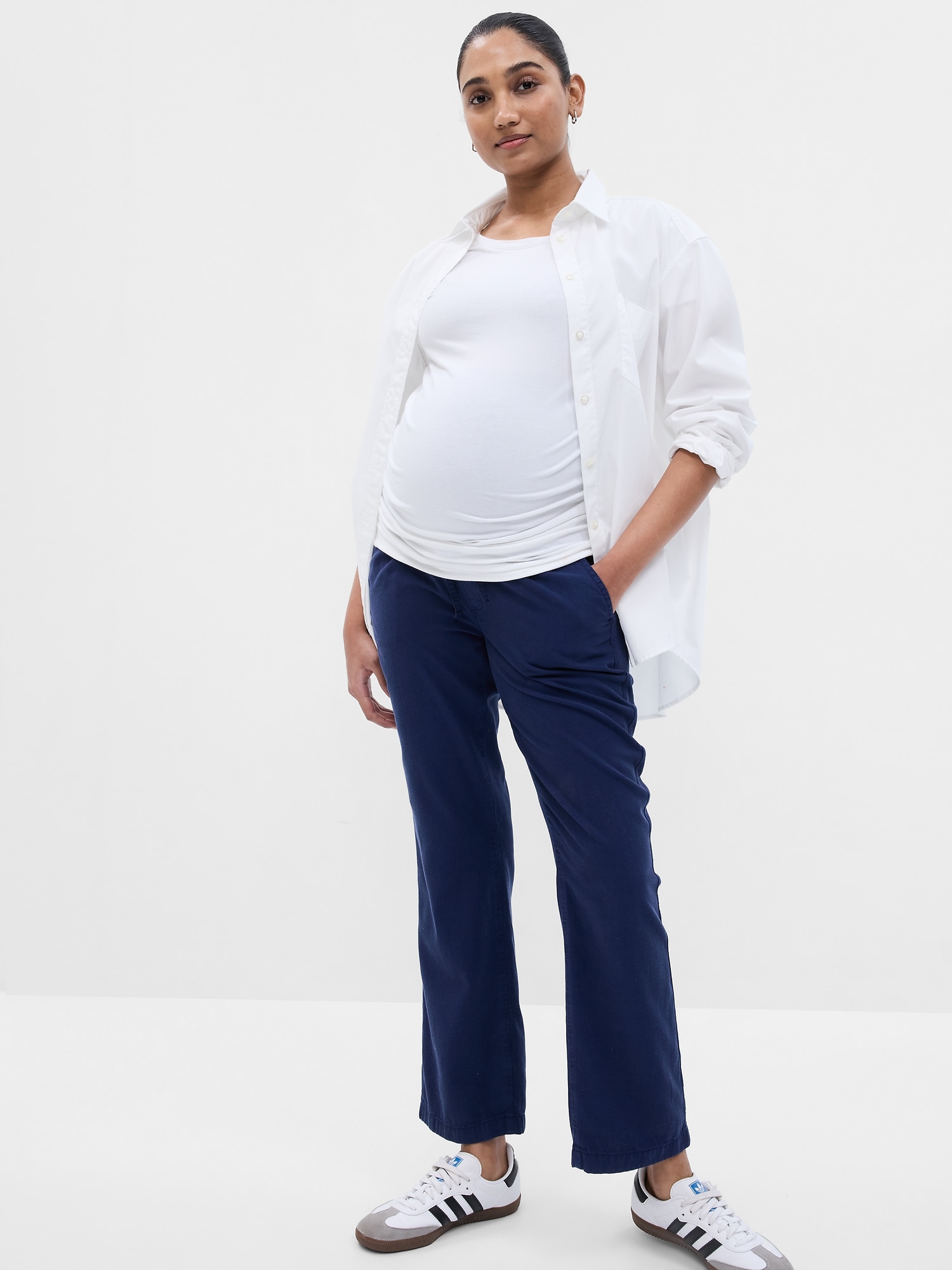 Maternity Full Panel Twill Pants | Gap