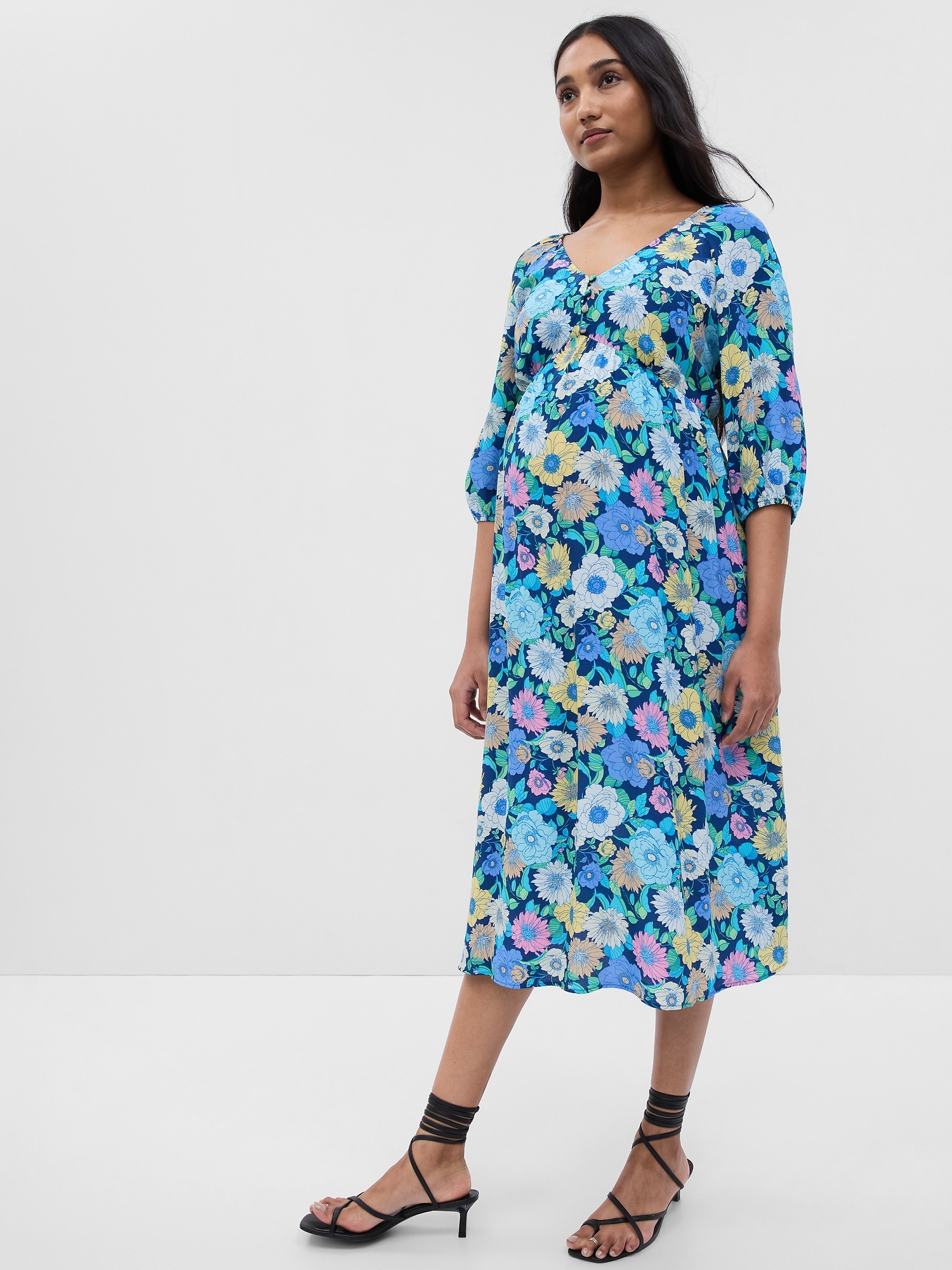 Gap Maternity Balloon Sleeve Midi Dress