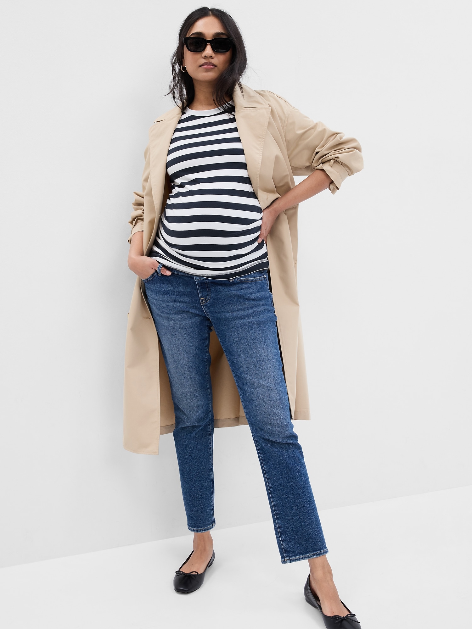 Maternity True Waistband Full Panel Vintage Slim Jeans