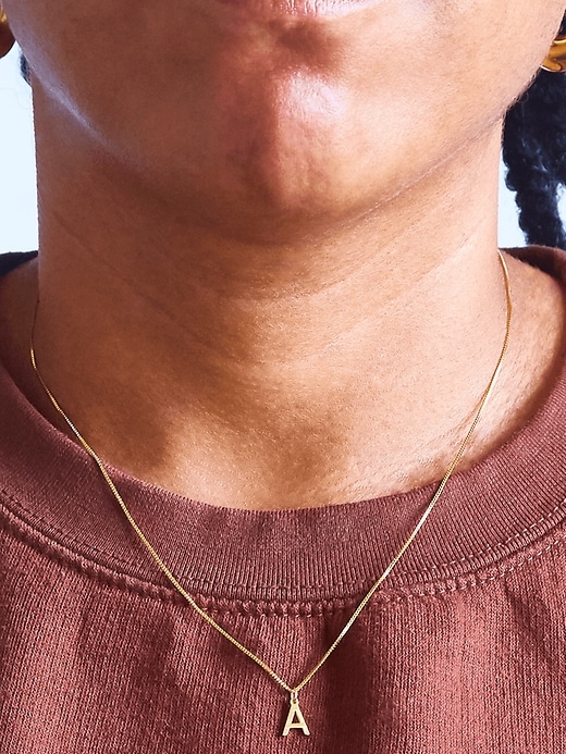 Image number 2 showing, Gold Dainty Initial Necklace