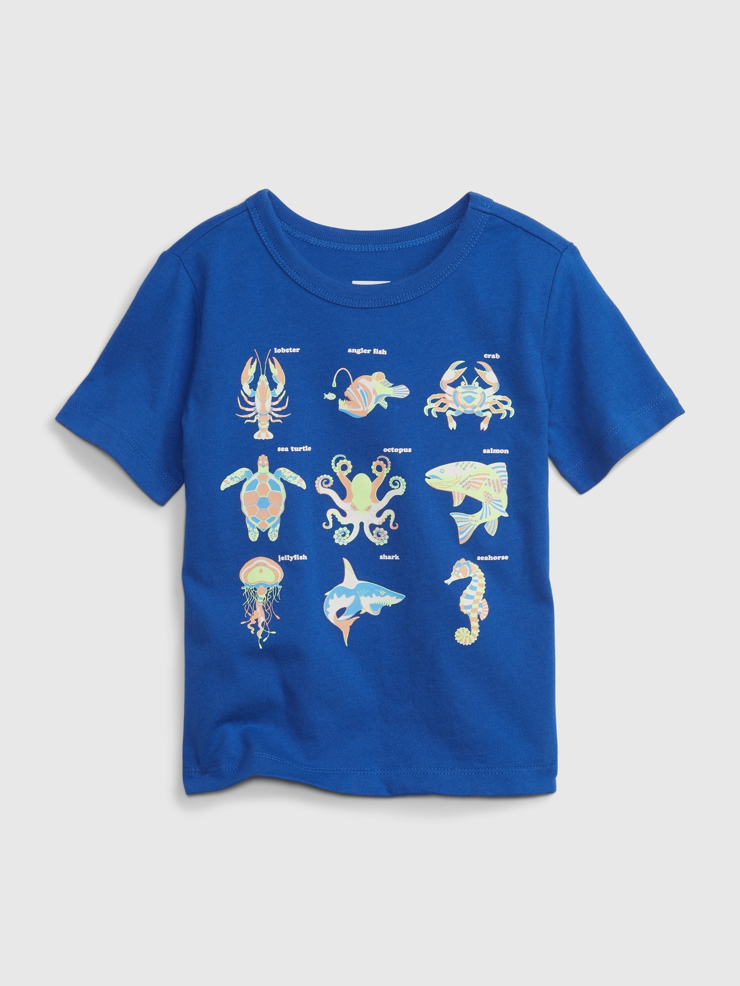 Gap Toddler 100% Organic Cotton Mix and Match Graphic T-Shirt blue. 1