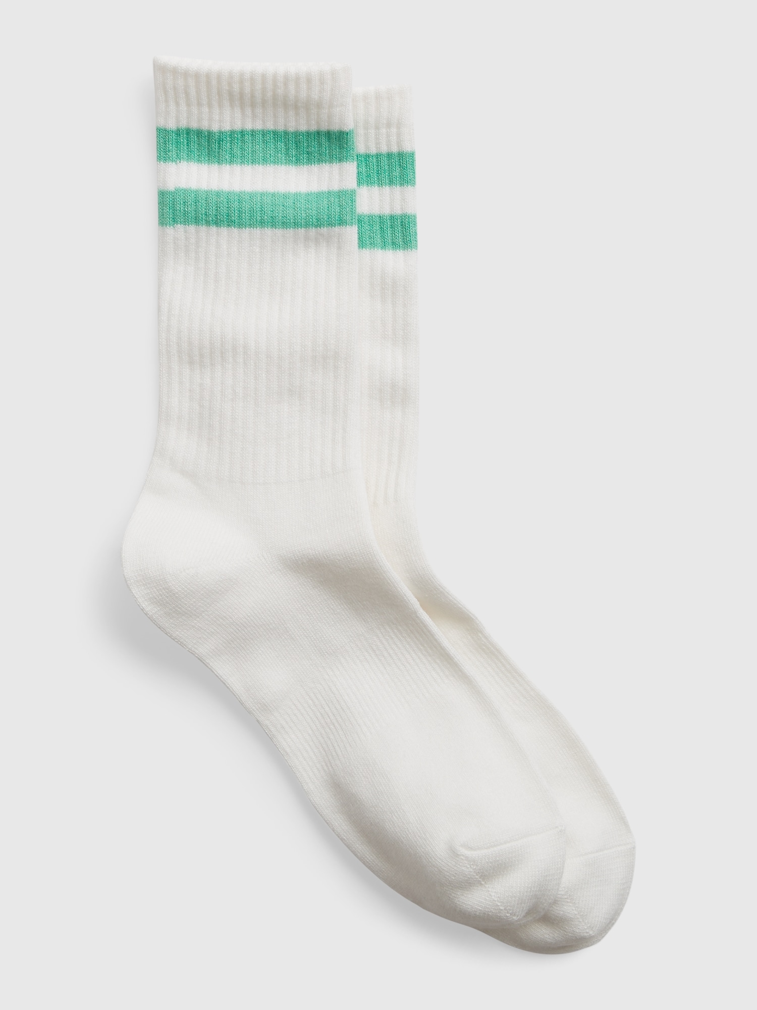 Gap Stripe Quarter Crew Socks green. 1