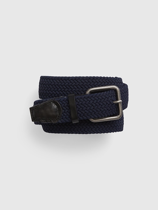 1 of 8 showing, with the color navy of product Braided Stretch Belt