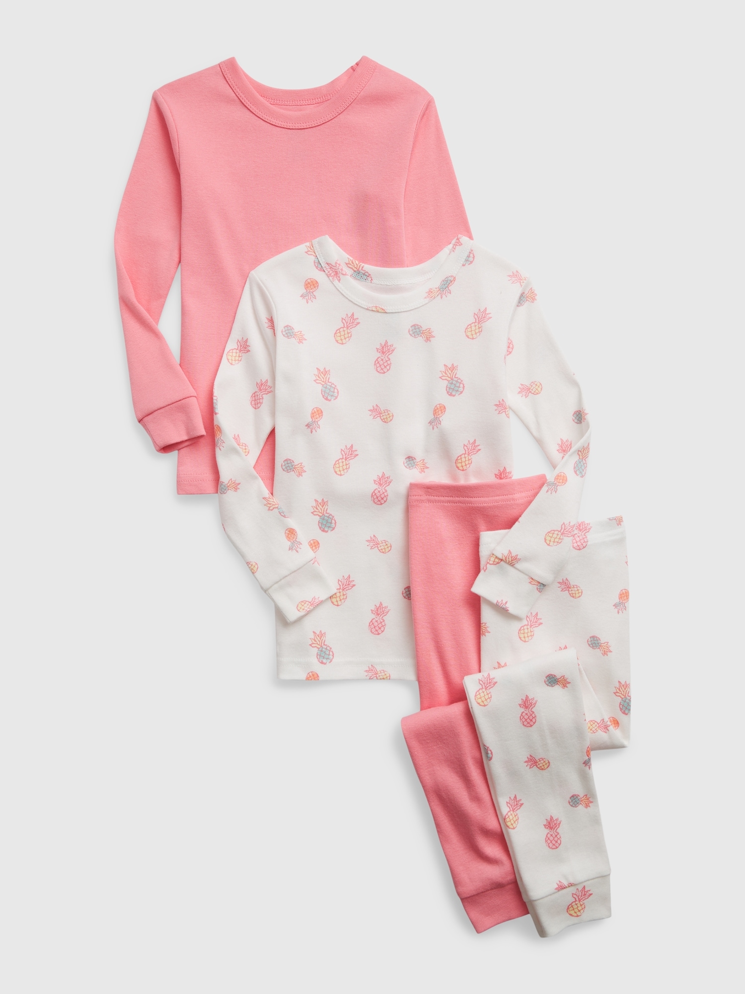 Gap Baby 100% Organic Cotton Pineapple Pj Set (2-pack) In Off White