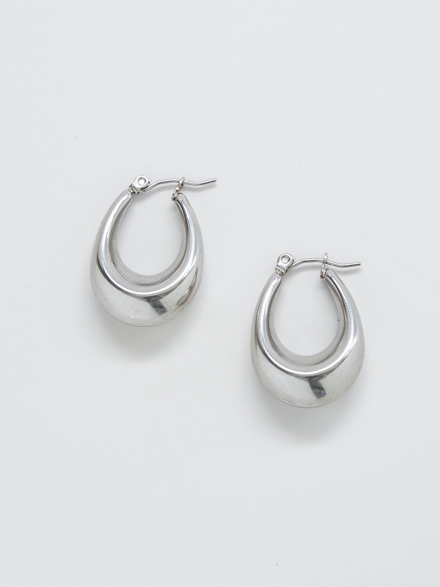 Gap Silver Oval Hoop Earrings