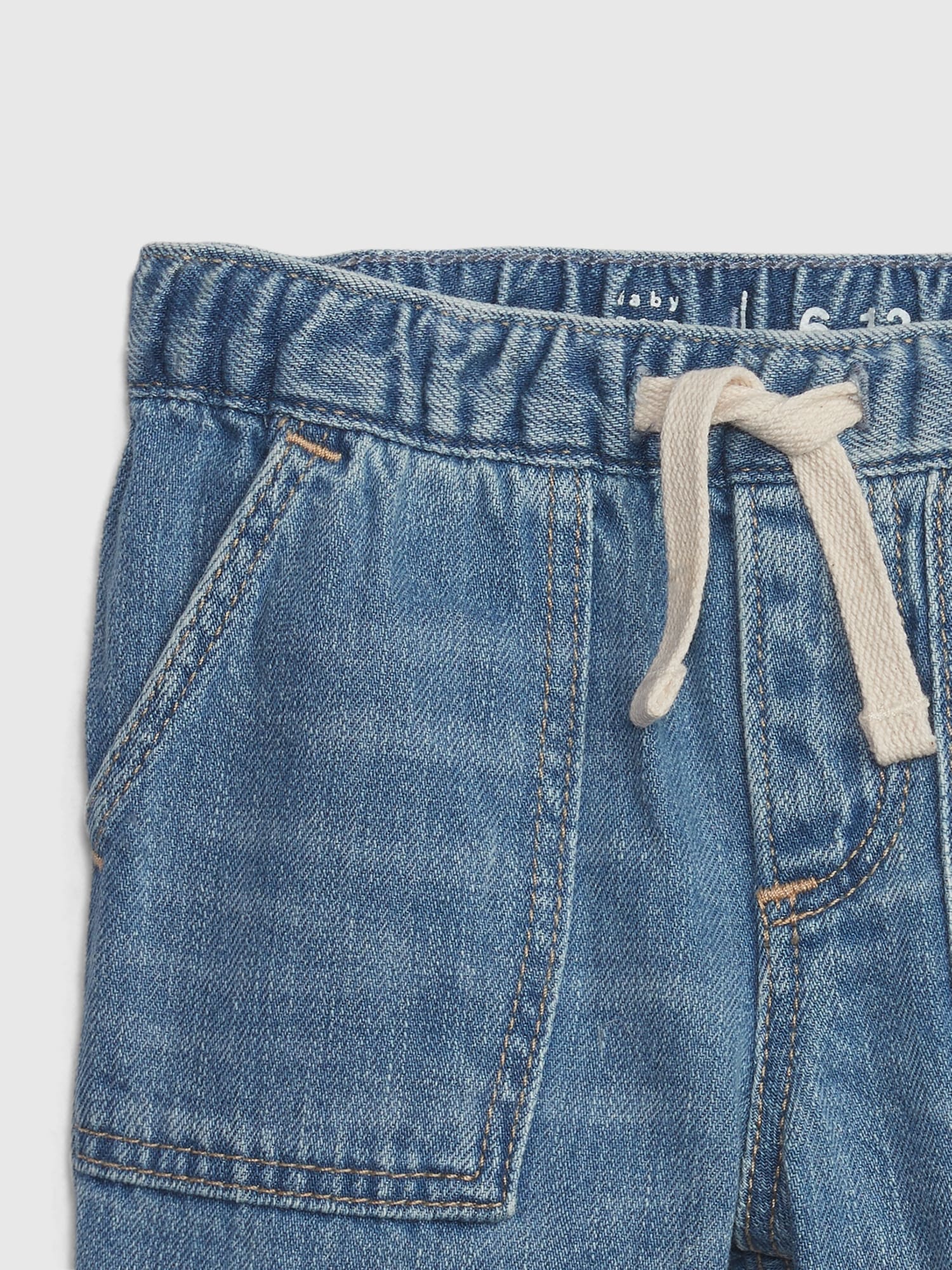 Baby Organic Cotton Utility Denim Shorts Gap