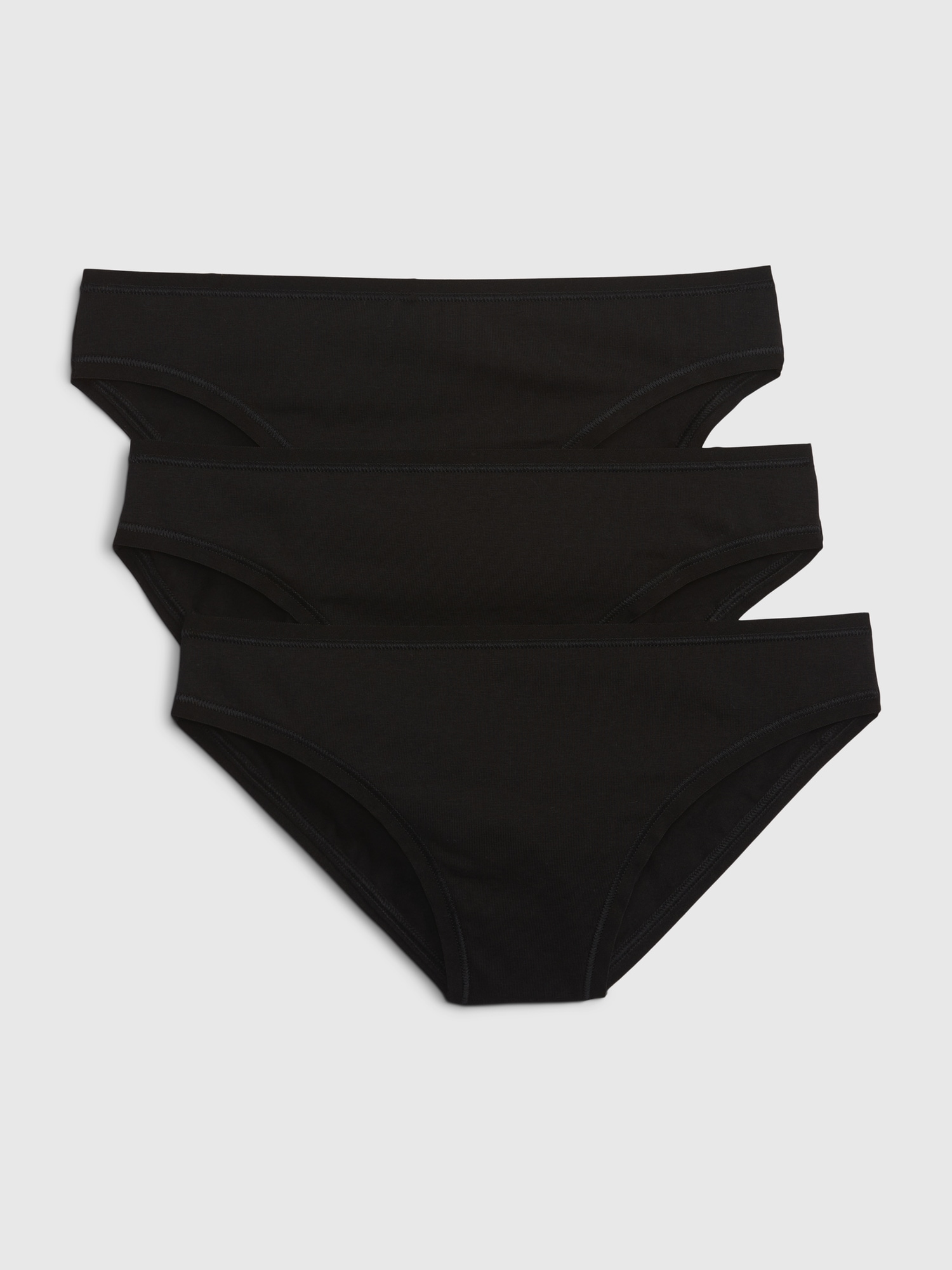 Gap Organic Stretch Cotton Bikini Brief (3-pack) In Black/ Brush Beige/ & White