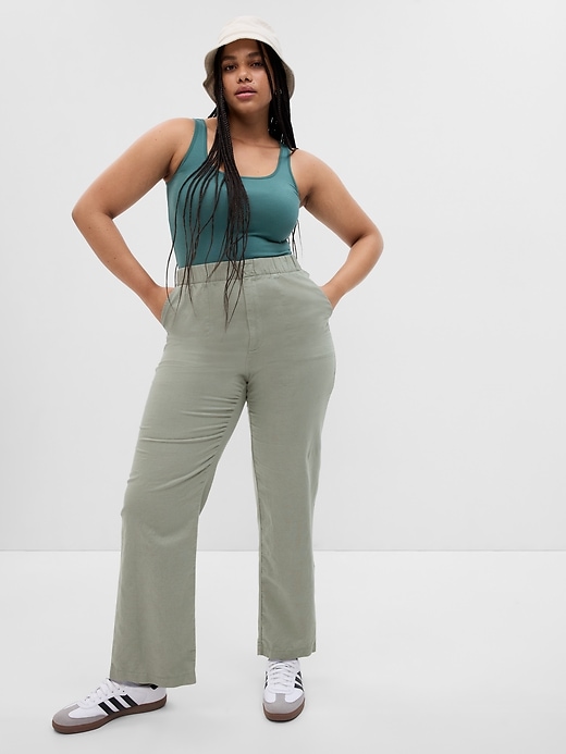 Image number 4 showing, Linen-Cotton Pull-On Pants