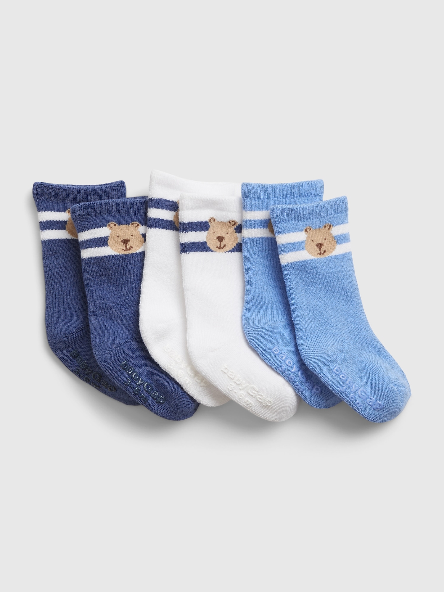 Gap Kids' Baby 100 Organic Cotton Brannan Bear Crew Socks (3pack) In