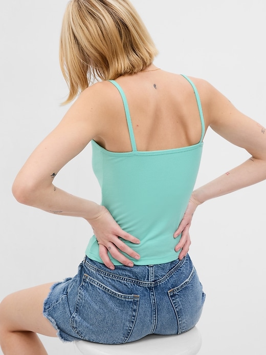 Mini Rib Cropped Tank Top with ShelfBra Gap