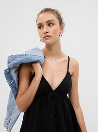 View large product image 6 of 7. Gauze Tie-Front Mini Dress