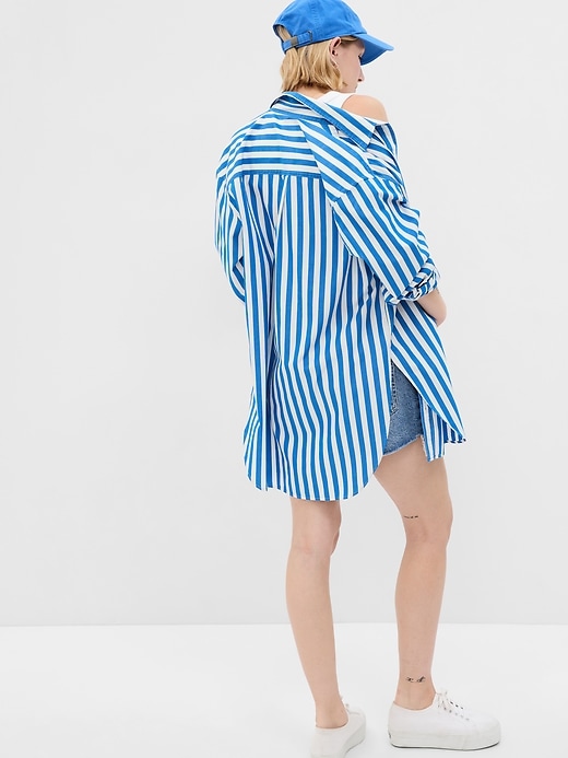 2 of 8 showing, with the color blue stripe of product Organic Cotton Weekend Tunic Shirt