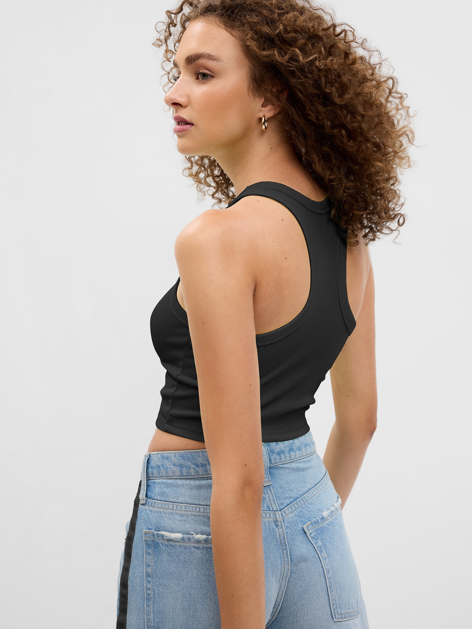 Cropped Rib Tank Top