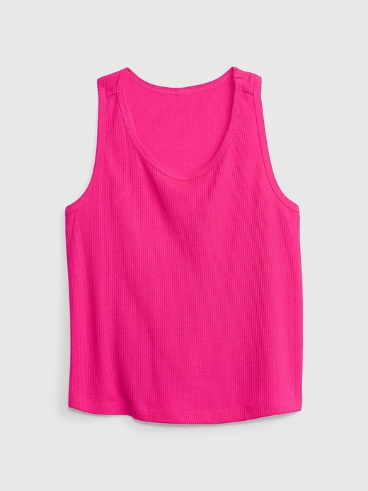 1 of 8 showing, with the color sizzling fuchsia of product Kids Rib PJ Tank Top