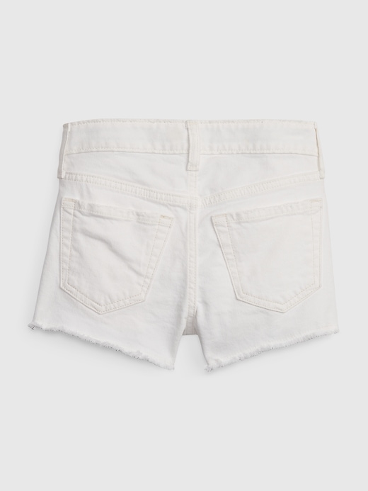 2 of 8 showing, with the color white denim of product Kids High Rise Shortie Shorts with Washwell