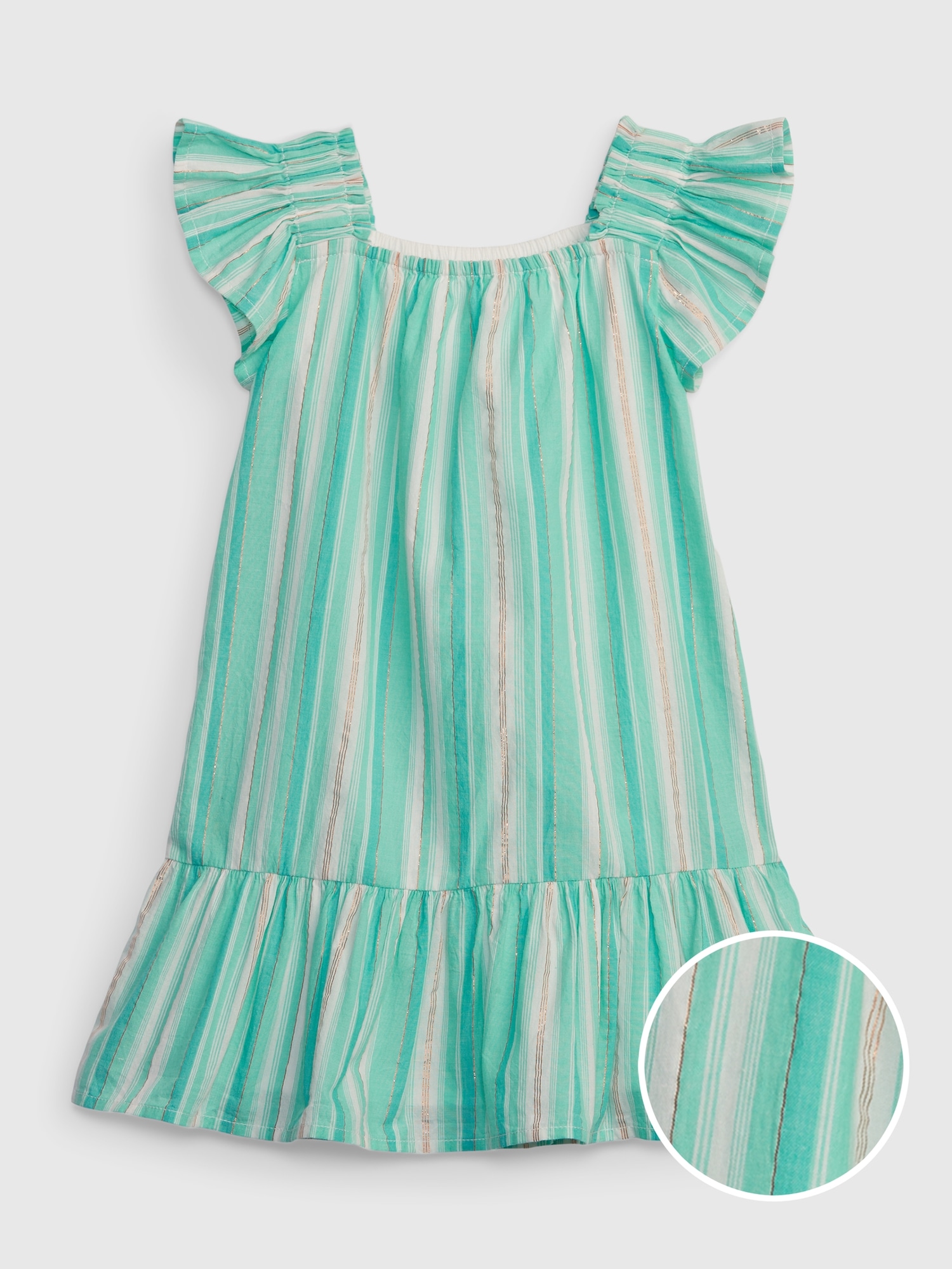 Gap Toddler Shiny Tiered Dress green. 1