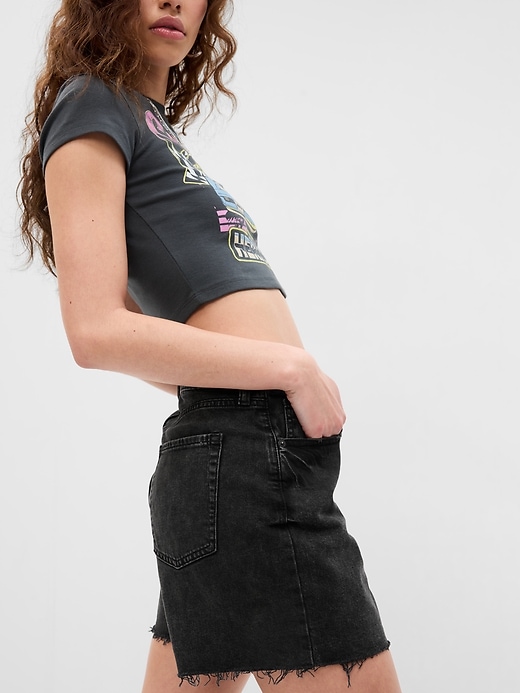 Image number 3 showing, 5" High Rise Cotton '90s Loose Denim Shorts