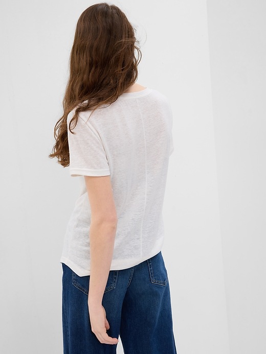 Image number 2 showing, Linen-Blend T-Shirt