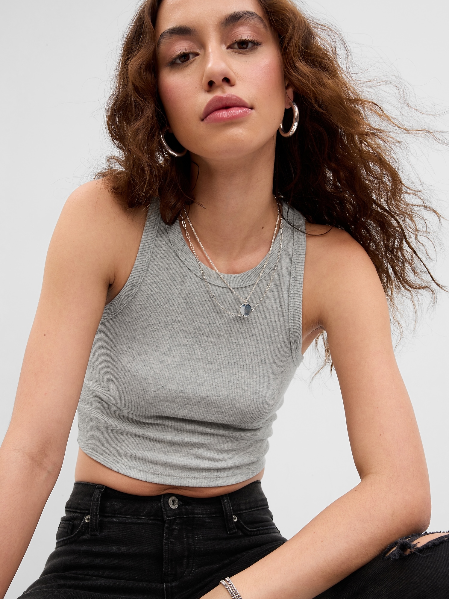 Gap Cropped Rib Tank Top