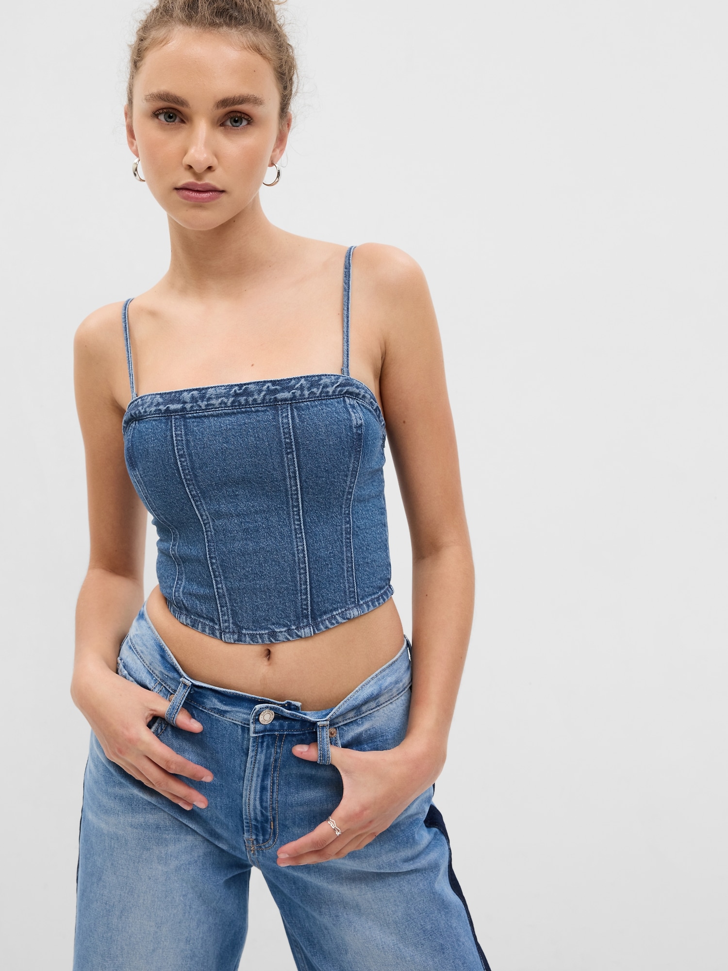 Denim Corset Top