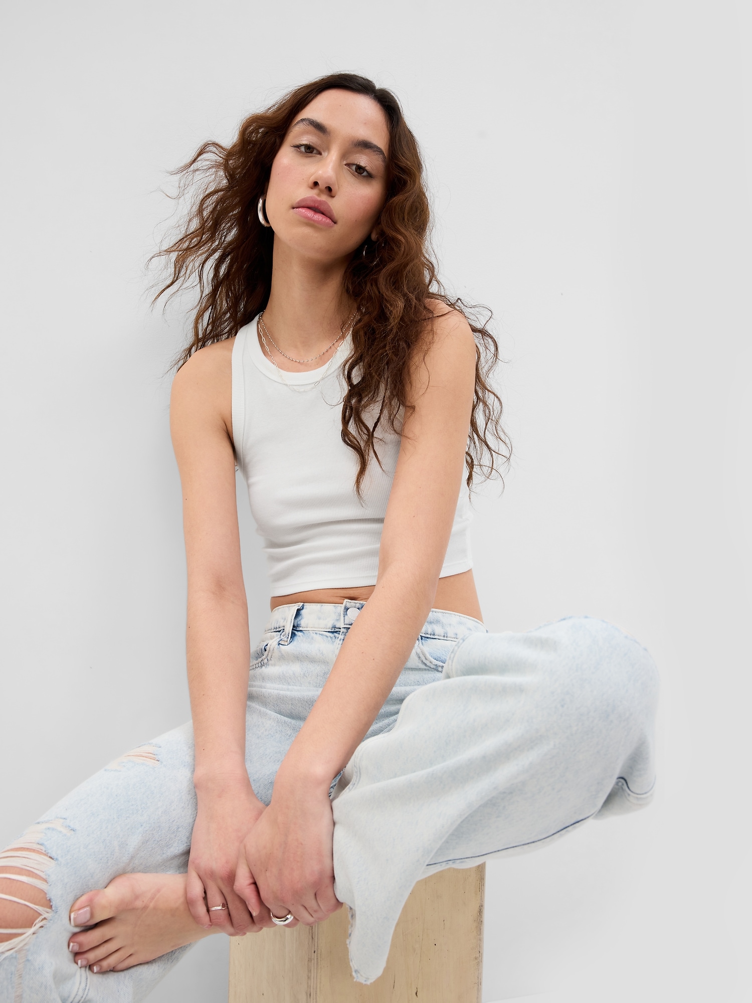 Gap Cropped Rib Tank Top