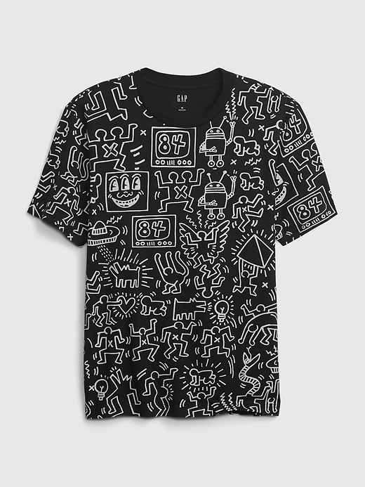 1 of 8 showing, with the color black print of product Gap × Keith Haring Graphic T-Shirt