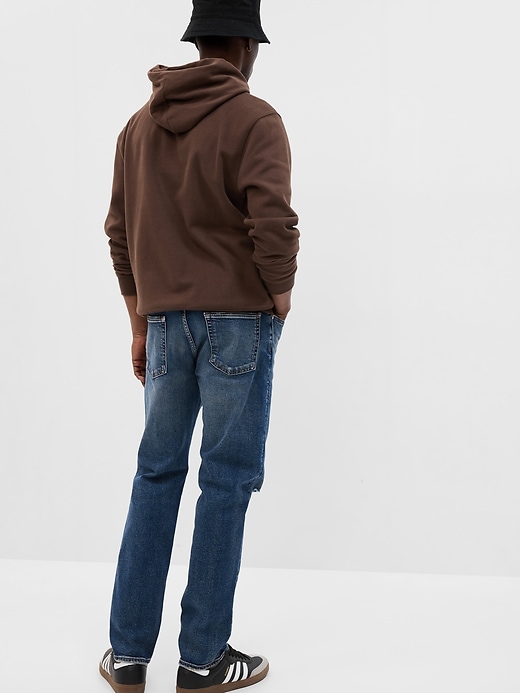 2 of 8 showing, with the color dark wash of product Straight Jeans in GapFlex with Washwell